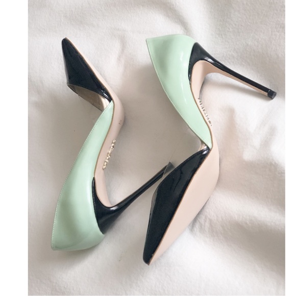 House of CB Roma Stilleto Heels Black/Mint Size: 7 - Picture 8 of 11